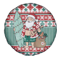 Hawaiian Funny Santa Surf Spare Tire Cover Mele Kalikimaka Palaka Quilt Pattern LT9 - Polynesian Pride