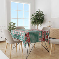 Hawaiian Funny Santa Surf Tablecloth Mele Kalikimaka Palaka Quilt Pattern - Polynesian Pride