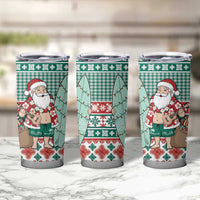 Hawaiian Funny Santa Surf Tumbler Cup Mele Kalikimaka Palaka Quilt Pattern LT9 - Polynesian Pride