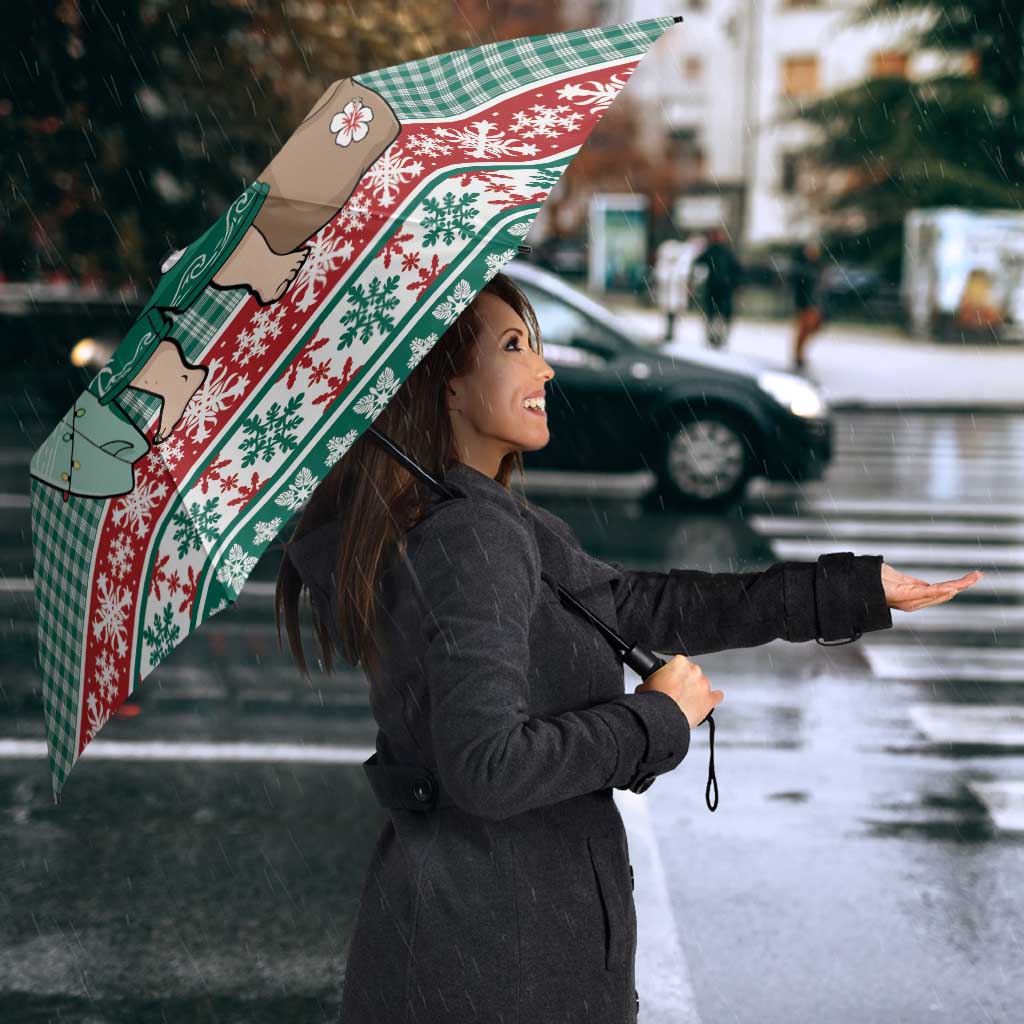 Hawaiian Funny Santa Surf Umbrella Mele Kalikimaka Palaka Quilt Pattern - Polynesian Pride