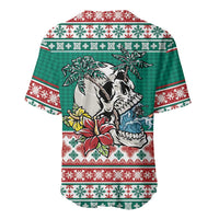 Hawaiian Skull Surfs Baseball Jersey Mele Kalikimaka Palaka Quilt Pattern - Polynesian Pride