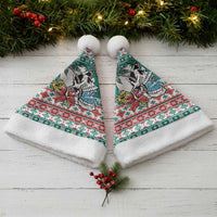 Hawaiian Skull Surfs Christmas Santa Hat Mele Kalikimaka Palaka Quilt Pattern - Polynesian Pride