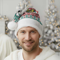 Hawaiian Skull Surfs Christmas Santa Hat Mele Kalikimaka Palaka Quilt Pattern - Polynesian Pride