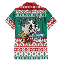 Hawaiian Skull Surfs Family Matching Short Sleeve Bodycon Dress and Hawaiian Shirt Mele Kalikimaka Palaka Quilt Pattern LT9 - Polynesian Pride