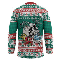 Hawaiian Skull Surfs Hockey Jersey Mele Kalikimaka Palaka Quilt Pattern - Polynesian Pride