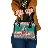 Hawaiian Skull Surfs Shoulder Handbag Mele Kalikimaka Palaka Quilt Pattern - Polynesian Pride