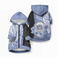 Aloha Vintage Hawaii Tribal Pet Hoodie Blue Style LT9 Zip-up Blue - Polynesian Pride