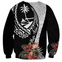 Hafa Adai Guam Sweatshirt Tropical Flowers with Polynesian Pattern LT9 - Polynesian Pride