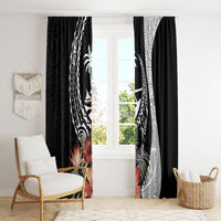 Hafa Adai Guam Window Curtain Tropical Flowers with Polynesian Pattern LT9 - Polynesian Pride