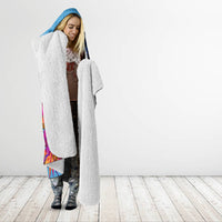 Bula Fiji Vintage Fijian Masi Pattern Hooded Blanket Blue Unique LT9 - Polynesian Pride