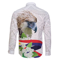 Philippines Eagle and Sampaguita Flowers Family Matching Puletasi and Hawaiian Shirt Polynesian Pattern