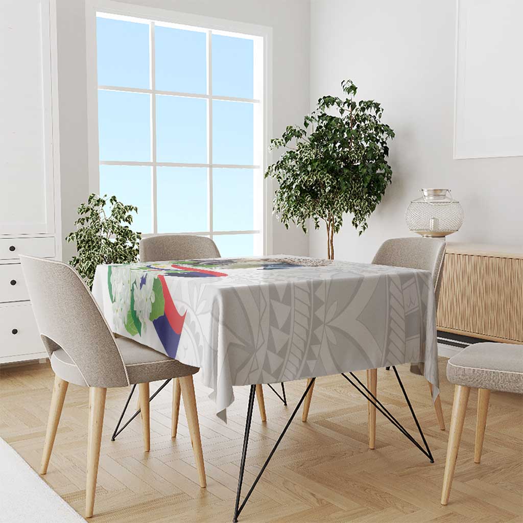 Philippines Eagle and Sampaguita Flowers Tablecloth Polynesian Pattern