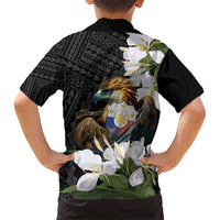 Philippines Eagle with Coat Of Arm Kid Hawaiian Shirt Simple Sampaguita Jasmine