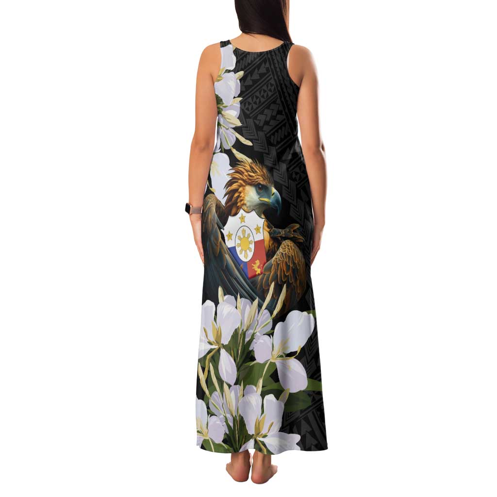 Philippines Eagle with Coat Of Arm Tank Maxi Dress Simple Sampaguita Jasmine