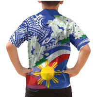 Philippines Flag Family Matching Mermaid Dress and Hawaiian Shirt Sampaguita Jasmine with Polynesian Tribal LT9 - Polynesian Pride