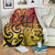 New Zealand Rangatira Custom Blanket Red and Gold Niho Taniwha Maori Tribal