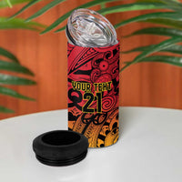 New Zealand Rangatira Custom 4 in 1 Can Cooler Tumbler Red and Gold Niho Taniwha Maori Tribal LT9 - Polynesian Pride