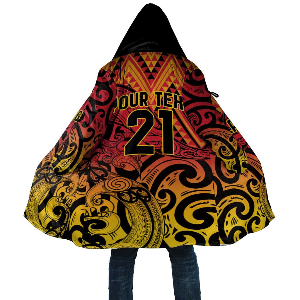 New Zealand Rangatira Custom Cloak Red and Gold Niho Taniwha Maori Tribal - Polynesian Pride