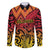 New Zealand Rangatira Custom Family Matching Long Sleeve Bodycon Dress and Hawaiian Shirt Red and Gold Niho Taniwha Maori Tribal