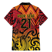 New Zealand Rangatira Custom Family Matching Mermaid Dress and Hawaiian Shirt Red and Gold Niho Taniwha Maori Tribal LT9 - Polynesian Pride
