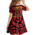 New Zealand Rangatira Custom Family Matching Short Sleeve Bodycon Dress and Hawaiian Shirt Red and Gold Niho Taniwha Maori Tribal