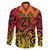 New Zealand Rangatira Custom Family Matching Short Sleeve Bodycon Dress and Hawaiian Shirt Red and Gold Niho Taniwha Maori Tribal