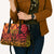 New Zealand Rangatira Custom Leather Bag Red and Gold Niho Taniwha Maori Tribal - Polynesian Pride