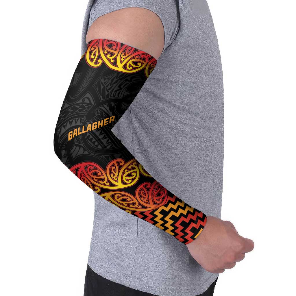 New Zealand Rugby Pacific Custom Arm Sleeves Rangatira Maori Kowhaiwhai Pattern LT9 - Polynesian Pride