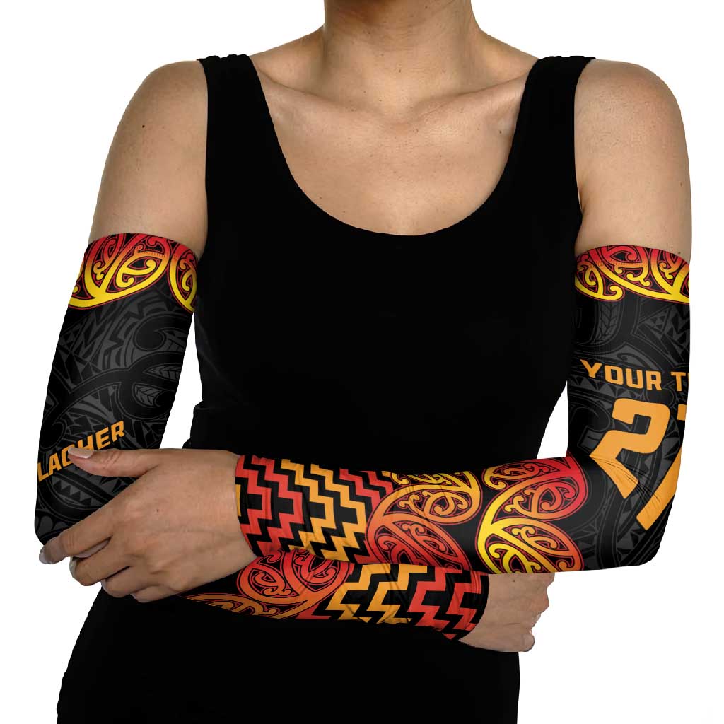 New Zealand Rugby Pacific Custom Arm Sleeves Rangatira Maori Kowhaiwhai Pattern LT9 - Polynesian Pride