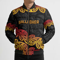 New Zealand Rugby Pacific Custom Bomber Puffer Jacket Rangatira Maori Kowhaiwhai Pattern - Polynesian Pride