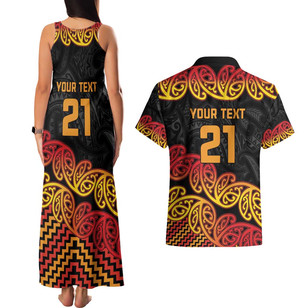 New Zealand Rugby Pacific Custom Couples Matching Tank Maxi Dress and Hawaiian Shirt Rangatira Maori Kowhaiwhai Pattern LT9 - Polynesian Pride