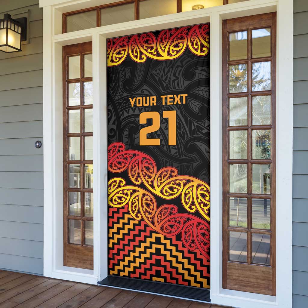 New Zealand Rugby Pacific Custom Door Cover Rangatira Maori Kowhaiwhai Pattern LT9 - Polynesian Pride