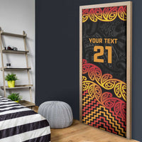 New Zealand Rugby Pacific Custom Door Cover Rangatira Maori Kowhaiwhai Pattern LT9 - Polynesian Pride