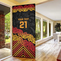 New Zealand Rugby Pacific Custom Door Cover Rangatira Maori Kowhaiwhai Pattern LT9 - Polynesian Pride