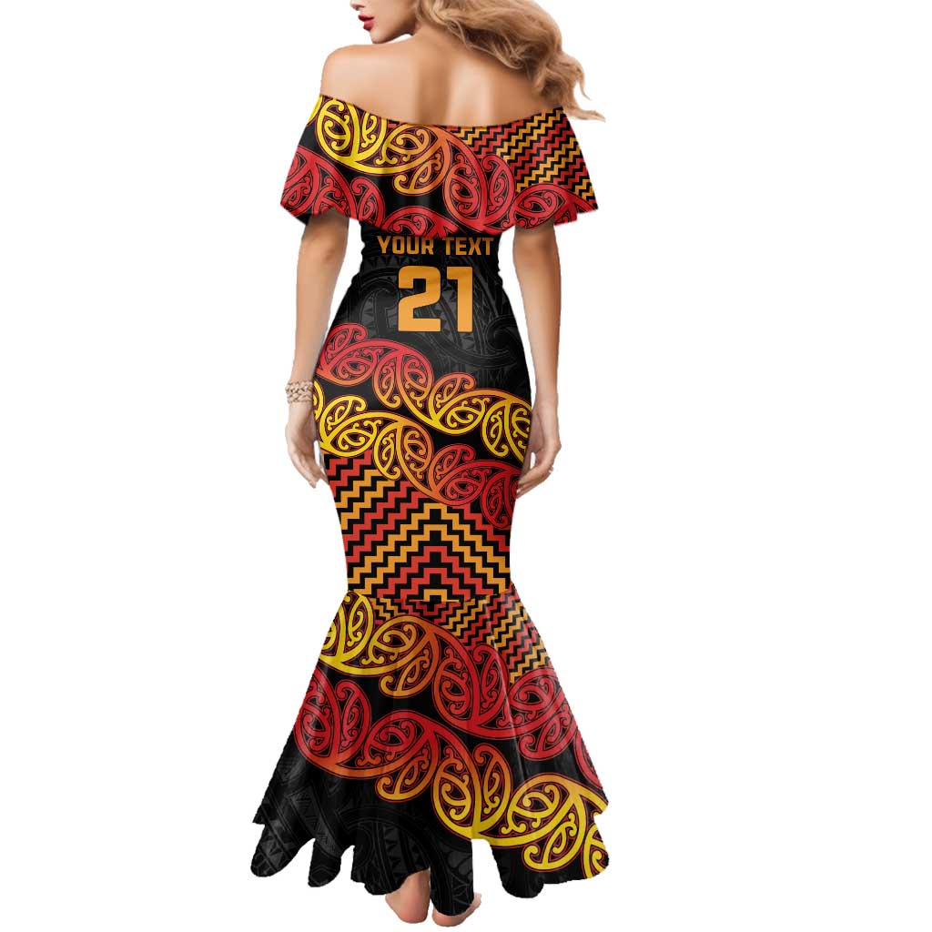 New Zealand Rugby Pacific Custom Family Matching Mermaid Dress and Hawaiian Shirt Rangatira Maori Kowhaiwhai Pattern LT9 - Polynesian Pride