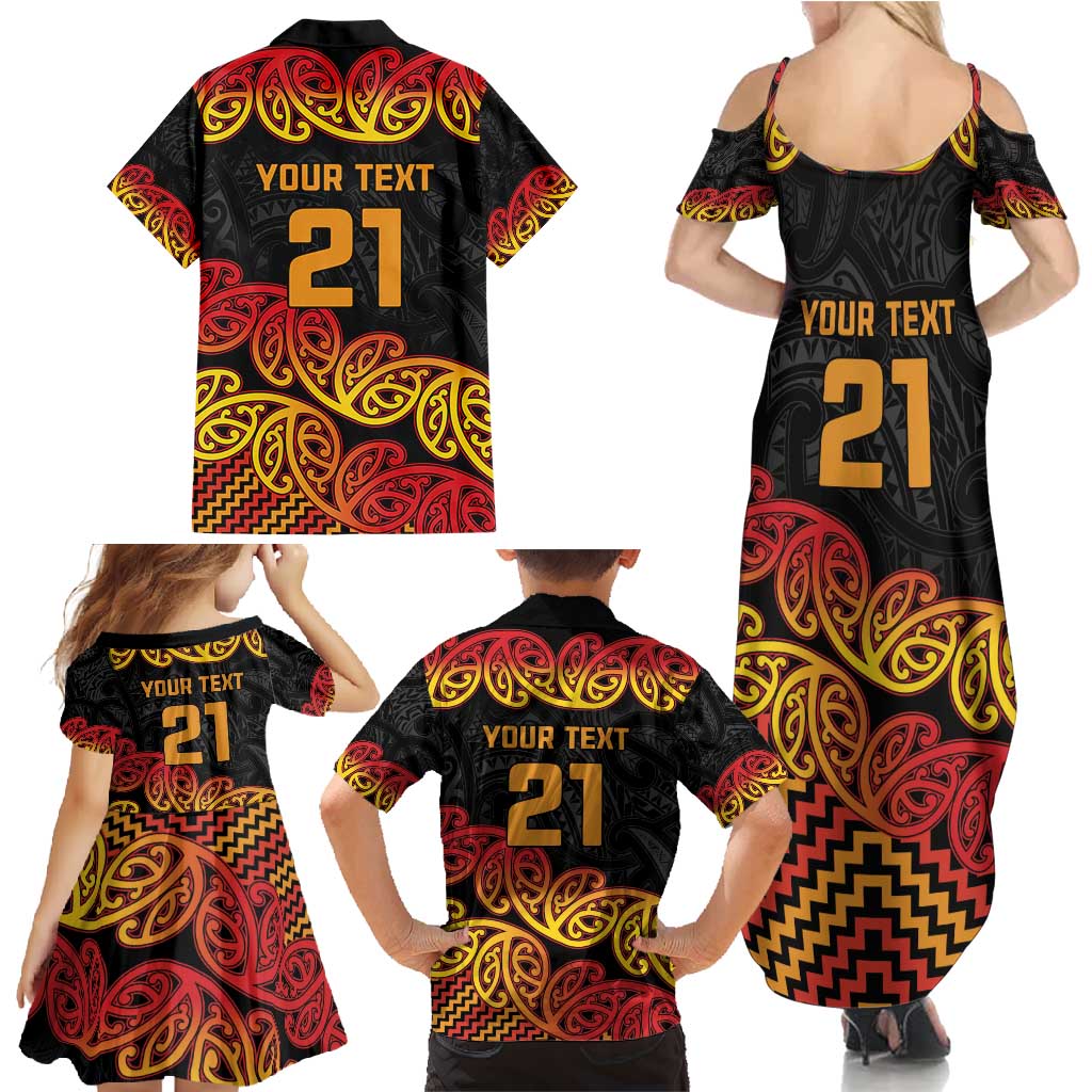 New Zealand Rugby Pacific Custom Family Matching Summer Maxi Dress and Hawaiian Shirt Rangatira Maori Kowhaiwhai Pattern LT9 - Polynesian Pride