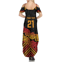 New Zealand Rugby Pacific Custom Family Matching Summer Maxi Dress and Hawaiian Shirt Rangatira Maori Kowhaiwhai Pattern LT9 - Polynesian Pride