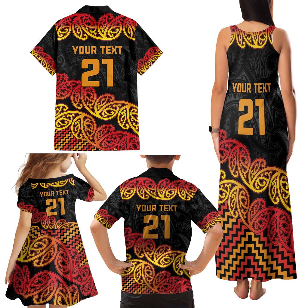 New Zealand Rugby Pacific Custom Family Matching Tank Maxi Dress and Hawaiian Shirt Rangatira Maori Kowhaiwhai Pattern LT9 - Polynesian Pride