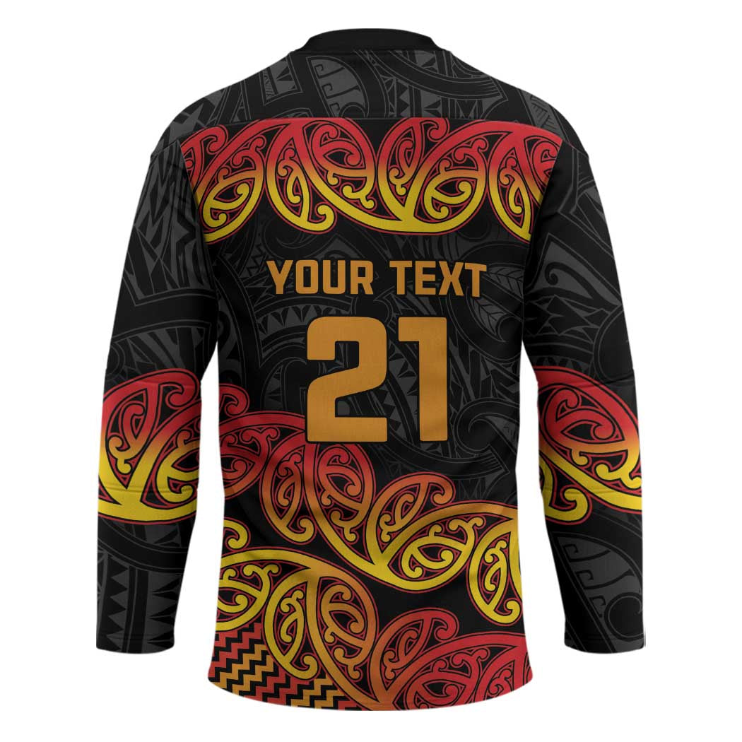 New Zealand Rugby Pacific Custom Hockey Jersey Rangatira Maori Kowhaiwhai Pattern - Polynesian Pride