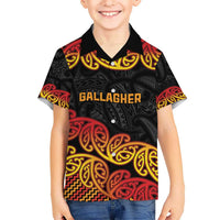 New Zealand Rugby Pacific Custom Kid Hawaiian Shirt Rangatira Maori Kowhaiwhai Pattern
