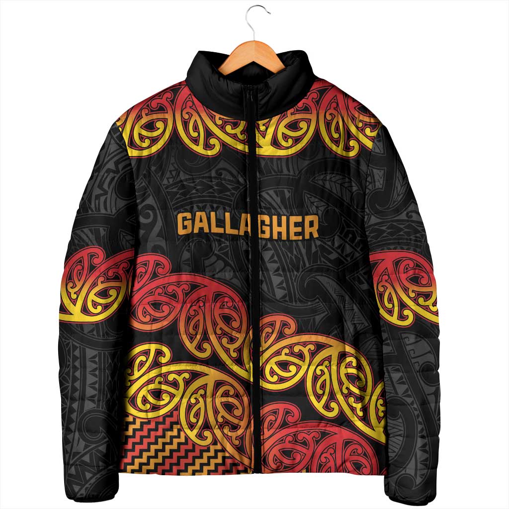 New Zealand Rugby Pacific Custom Padded Jacket Rangatira Maori Kowhaiwhai Pattern - Polynesian Pride