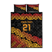 New Zealand Rugby Pacific Custom Quilt Bed Set Rangatira Maori Kowhaiwhai Pattern LT9 - Polynesian Pride
