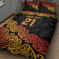 New Zealand Rugby Pacific Custom Quilt Bed Set Rangatira Maori Kowhaiwhai Pattern LT9 - Polynesian Pride