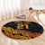 New Zealand Rugby Pacific Custom Round Carpet Rangatira Maori Kowhaiwhai Pattern