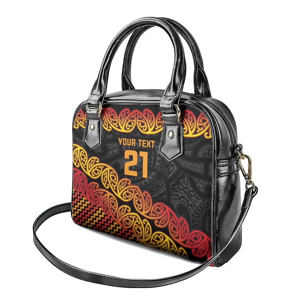 New Zealand Rugby Pacific Custom Shoulder Handbag Rangatira Maori Kowhaiwhai Pattern LT9 - Polynesian Pride