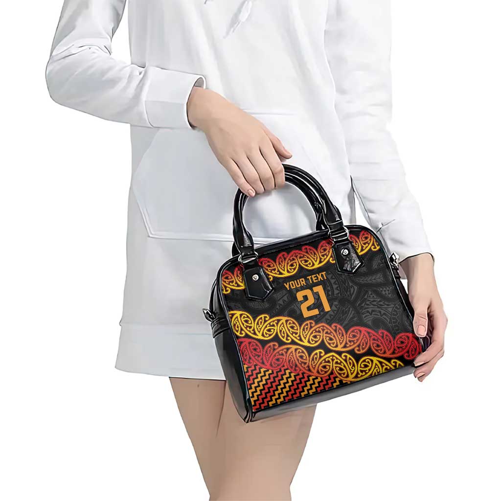 New Zealand Rugby Pacific Custom Shoulder Handbag Rangatira Maori Kowhaiwhai Pattern LT9 - Polynesian Pride