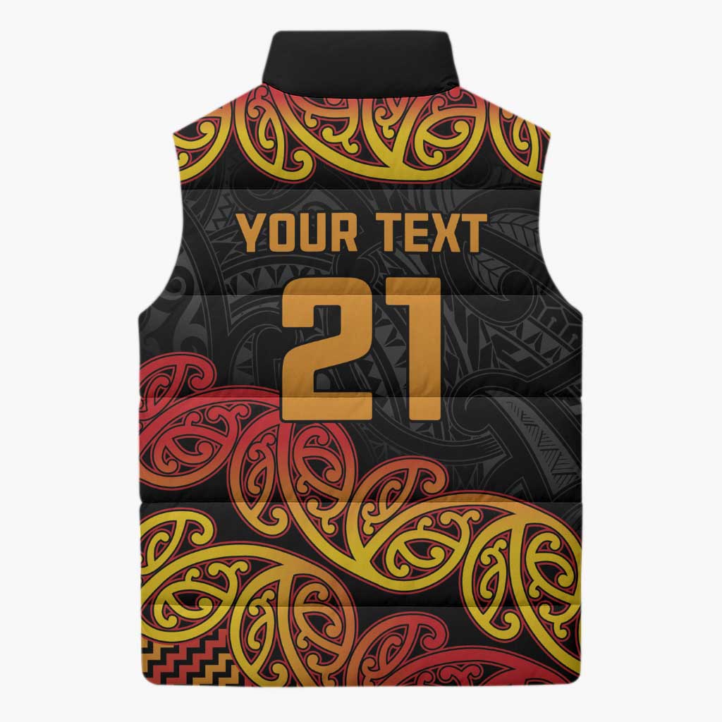 New Zealand Rugby Pacific Custom Sleeveless Puffer Jacket Rangatira Maori Kowhaiwhai Pattern - Polynesian Pride