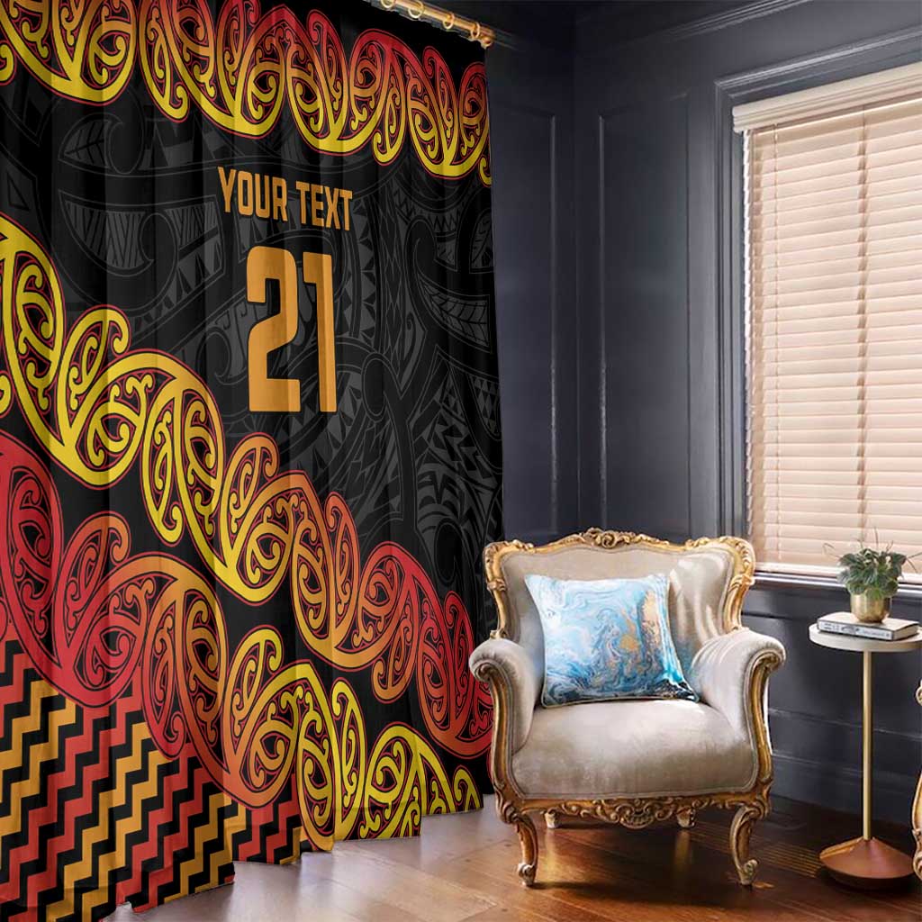 New Zealand Rugby Pacific Custom Window Curtain Rangatira Maori Kowhaiwhai Pattern LT9 - Polynesian Pride