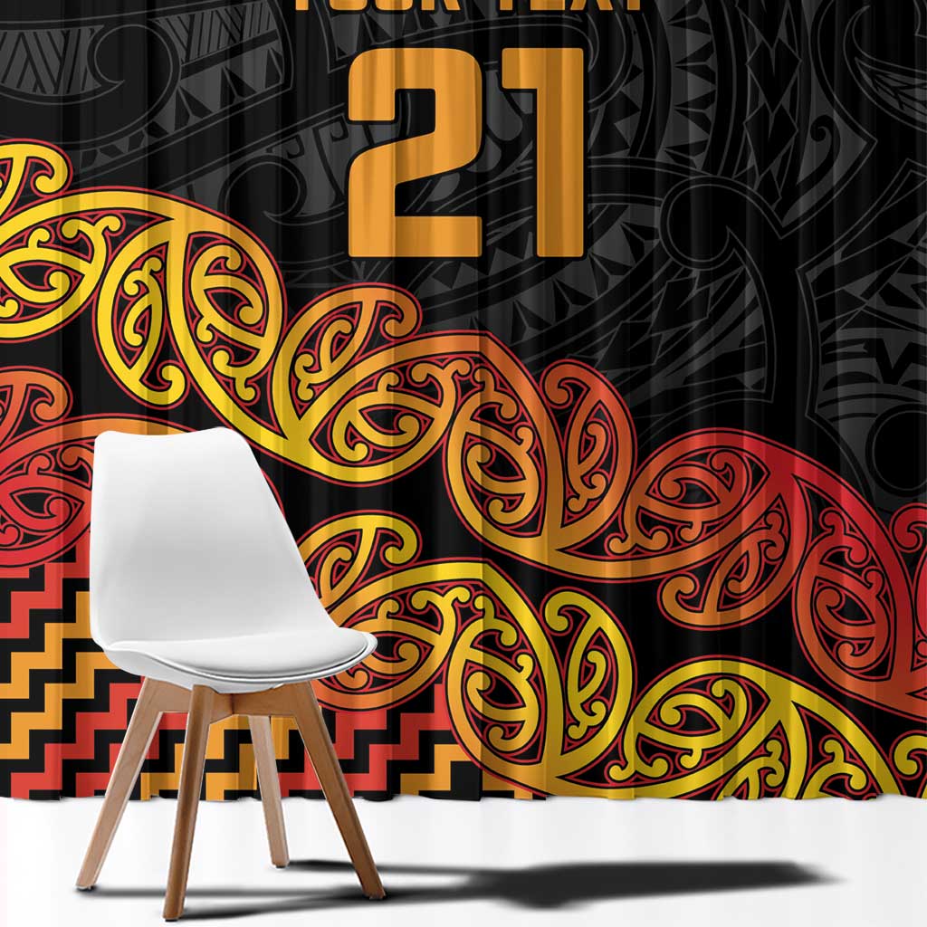 New Zealand Rugby Pacific Custom Window Curtain Rangatira Maori Kowhaiwhai Pattern LT9 - Polynesian Pride