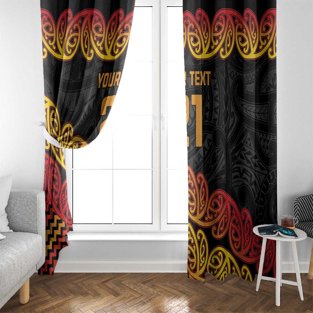 New Zealand Rugby Pacific Custom Window Curtain Rangatira Maori Kowhaiwhai Pattern LT9 - Polynesian Pride